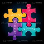 Colourful Jigsaw Puzzle with Motivation Words